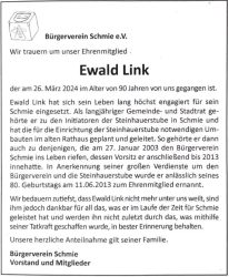 Ewald Link, Nachruf